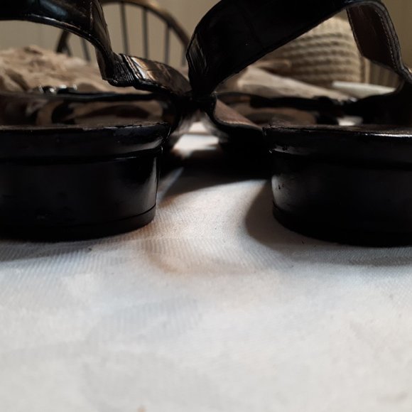 Anne Klein Black Reptile Embossed Sling Back - Picture 6 of 11